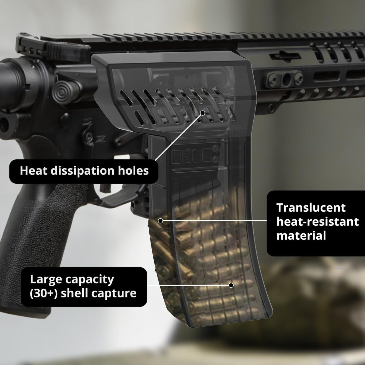 Hunting Brass Catcher with Quick-Install Base for Rifle Shooting Accessories