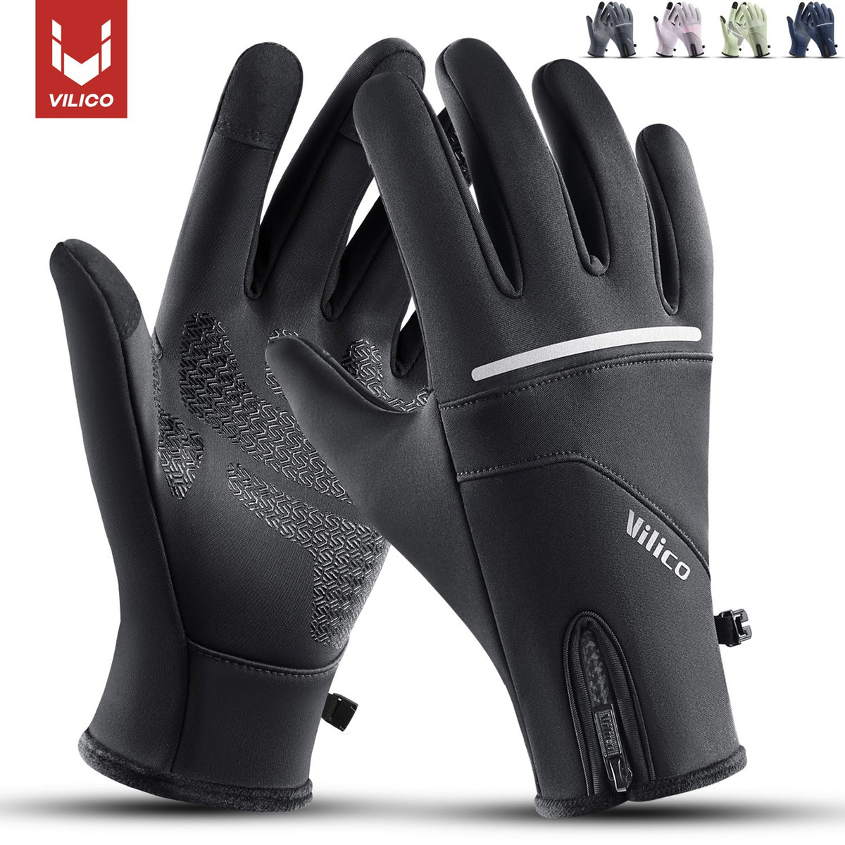 Winter Thermal Touchscreen Gloves with Non-Slip Grip for Running & Driving