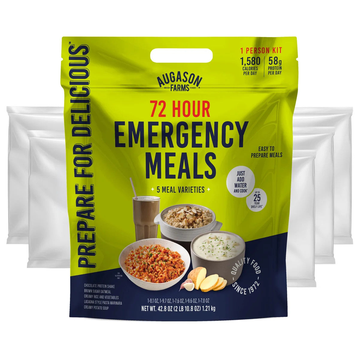 Emergency Food Supply Bucket & 72-Hour Kit - 212 Servings, Long Shelf Life
