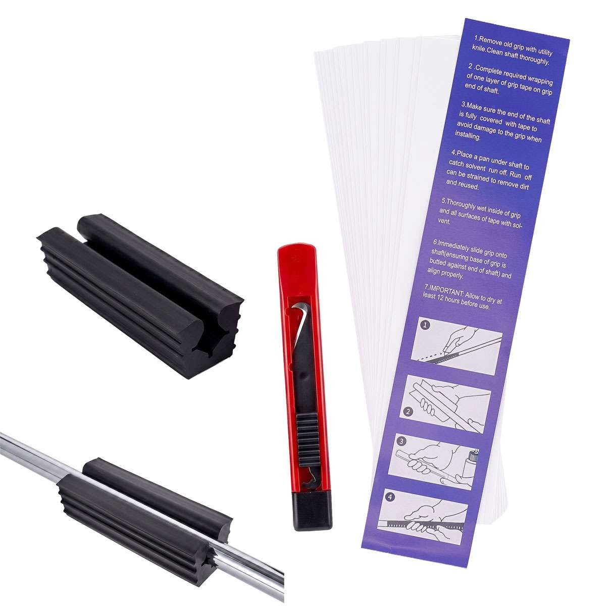 Golf Club Grip Kit with Double-Sided Tape and Removal Tools