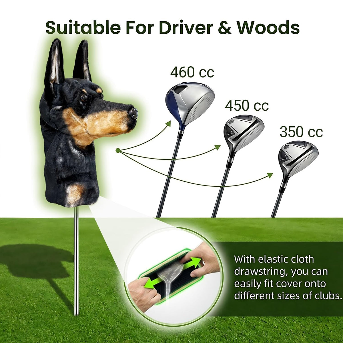 Doberman Pinscher Golf Club Headcovers - Custom Protective Dog Design