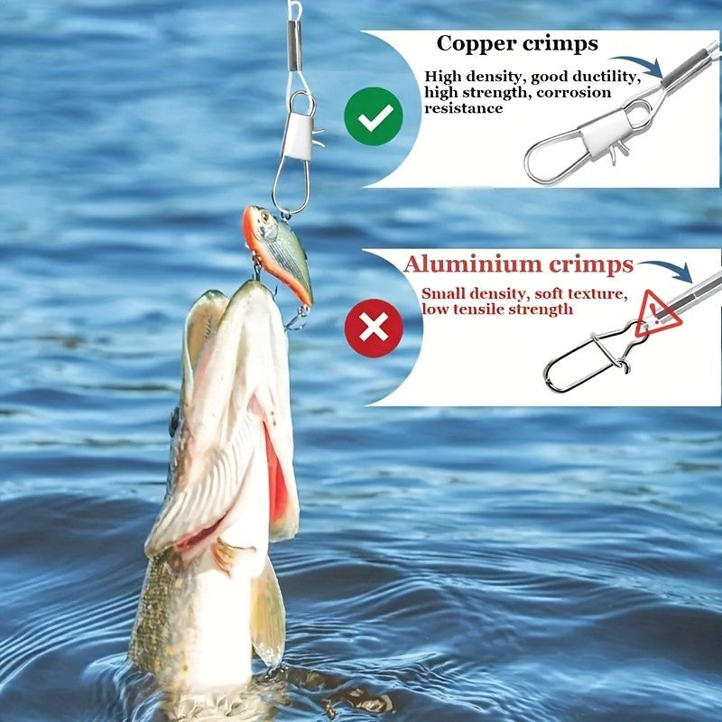 100pcs High Low Fishing Rigs with Stainless Steel Wire Leaders for Saltwater & Freshwater