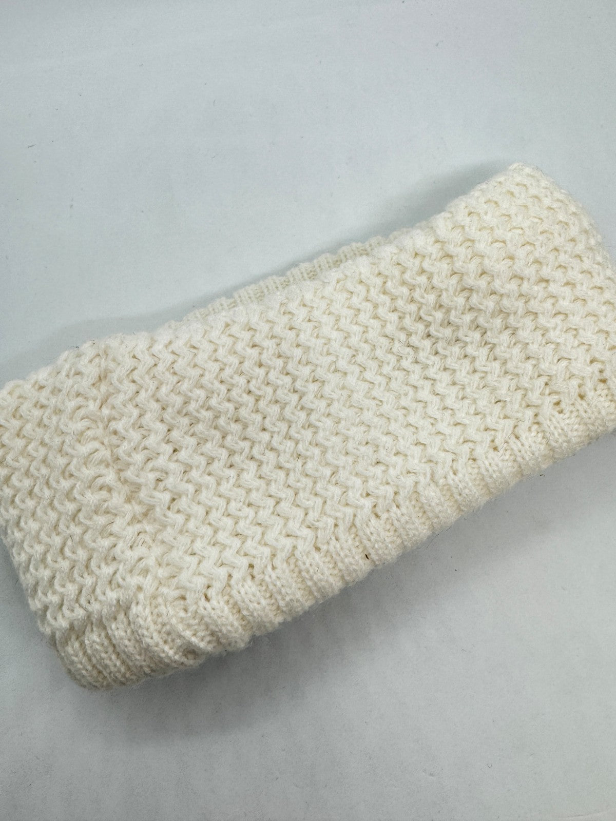 Women's Sherpa Lined Fleece Headband Earwarmer - White