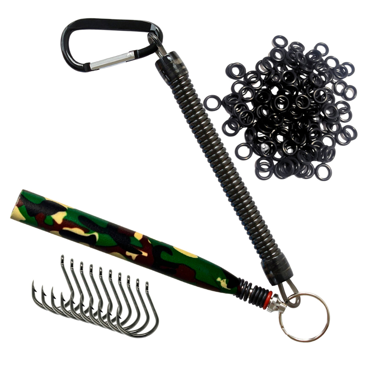 Wacky Rigging Kit with O-Rings and Tool for Bass Fishing