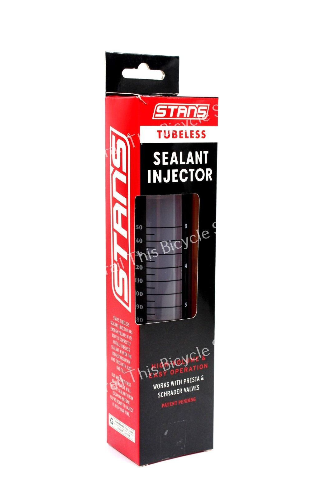 Tubeless Bike Tire Sealant Injector Syringe 5oz - Presta & Schrader Compatible