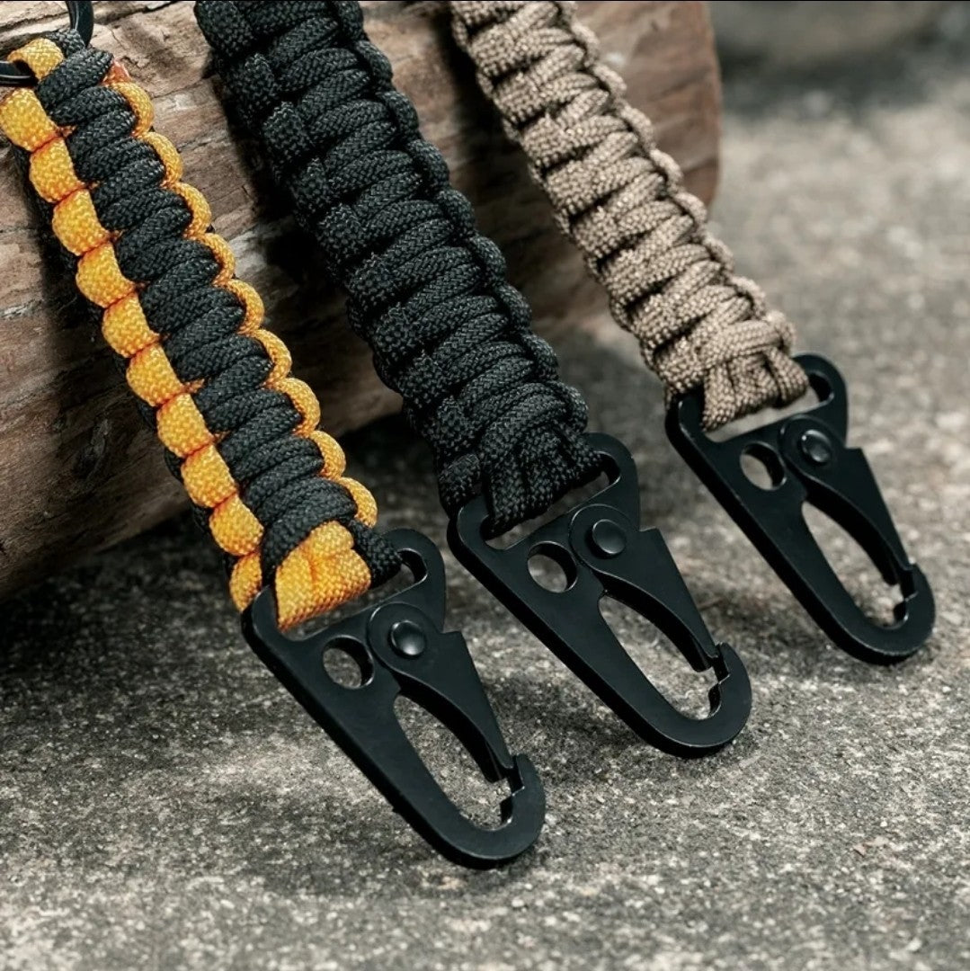 Tactical Paracord Keychain with HK Clip - Rugged EDC Key Fob and Lanyard