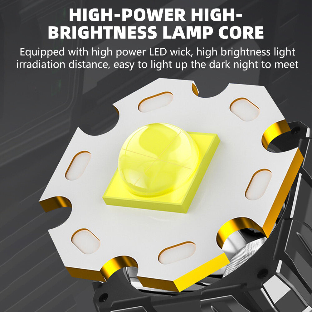 Super Bright 10 Million Lumens Rechargeable Handheld Spotlight with Solar & Power Bank