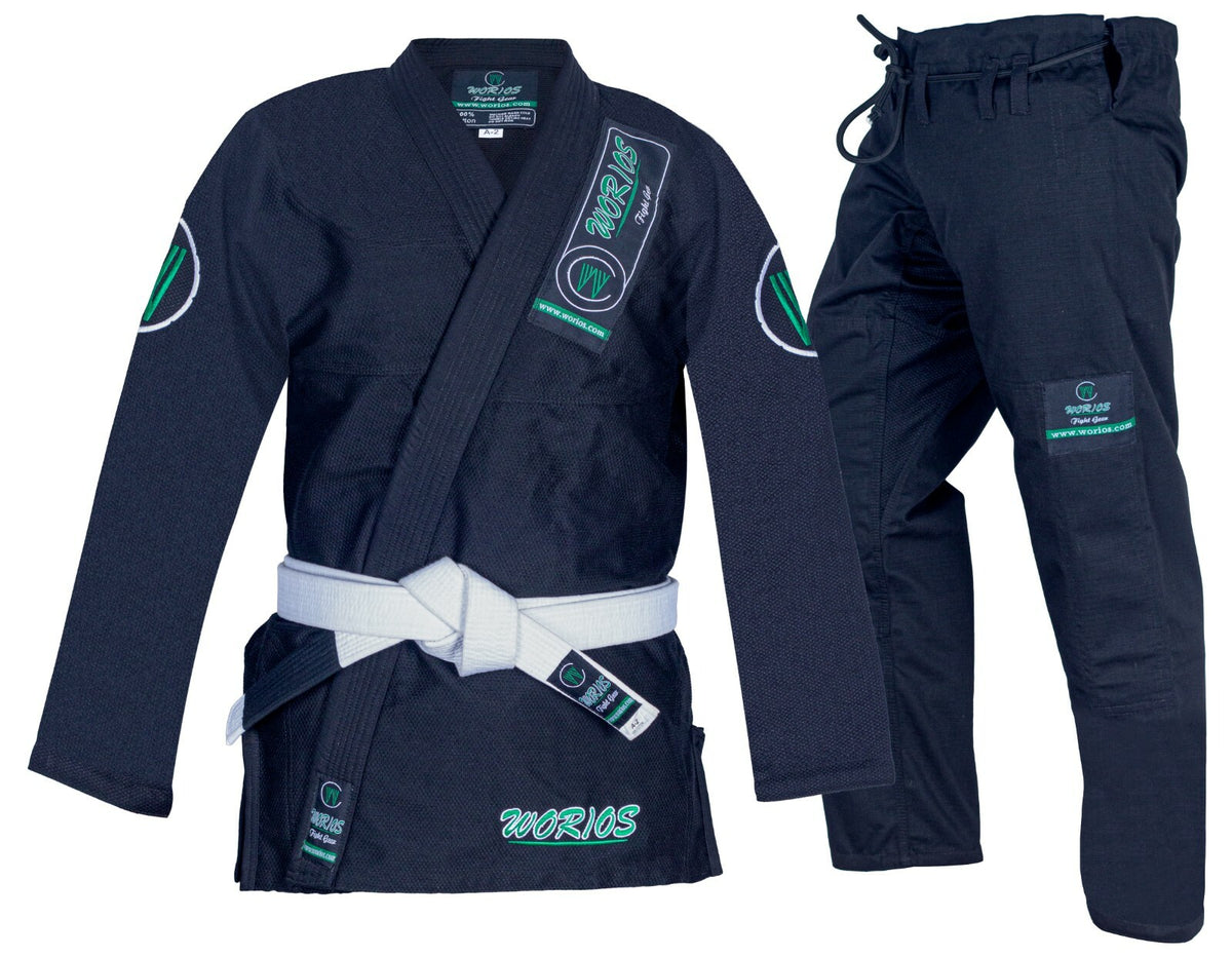 Brazilian JiuJitsu Competition Gi - Black, Multiple Sizes, Durable Pearl Weave