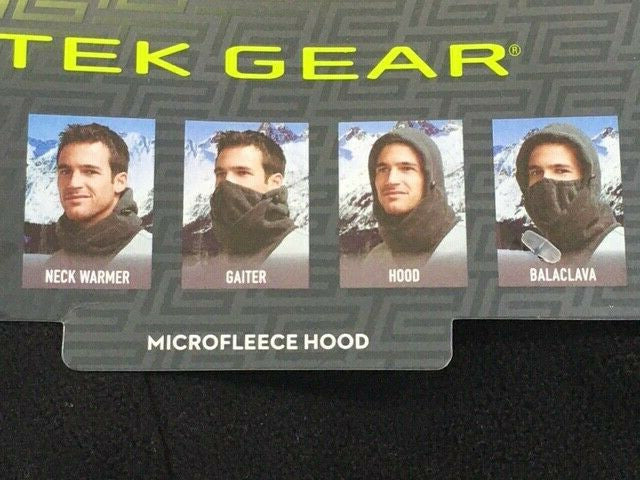 4-in-1 Microfleece Hood - Neck Warmer, Gaiter, Hood, Balaclava, Charcoal Heather