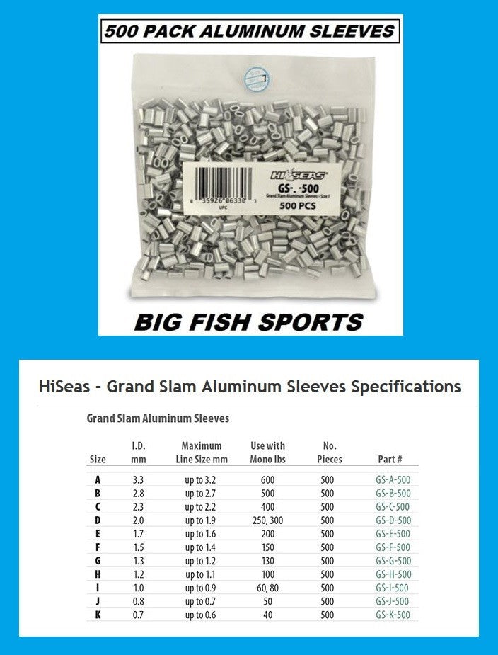 Fishing Leader Sleeves 2.3mm Aluminum Sleeves for Monofilament - 500pcs