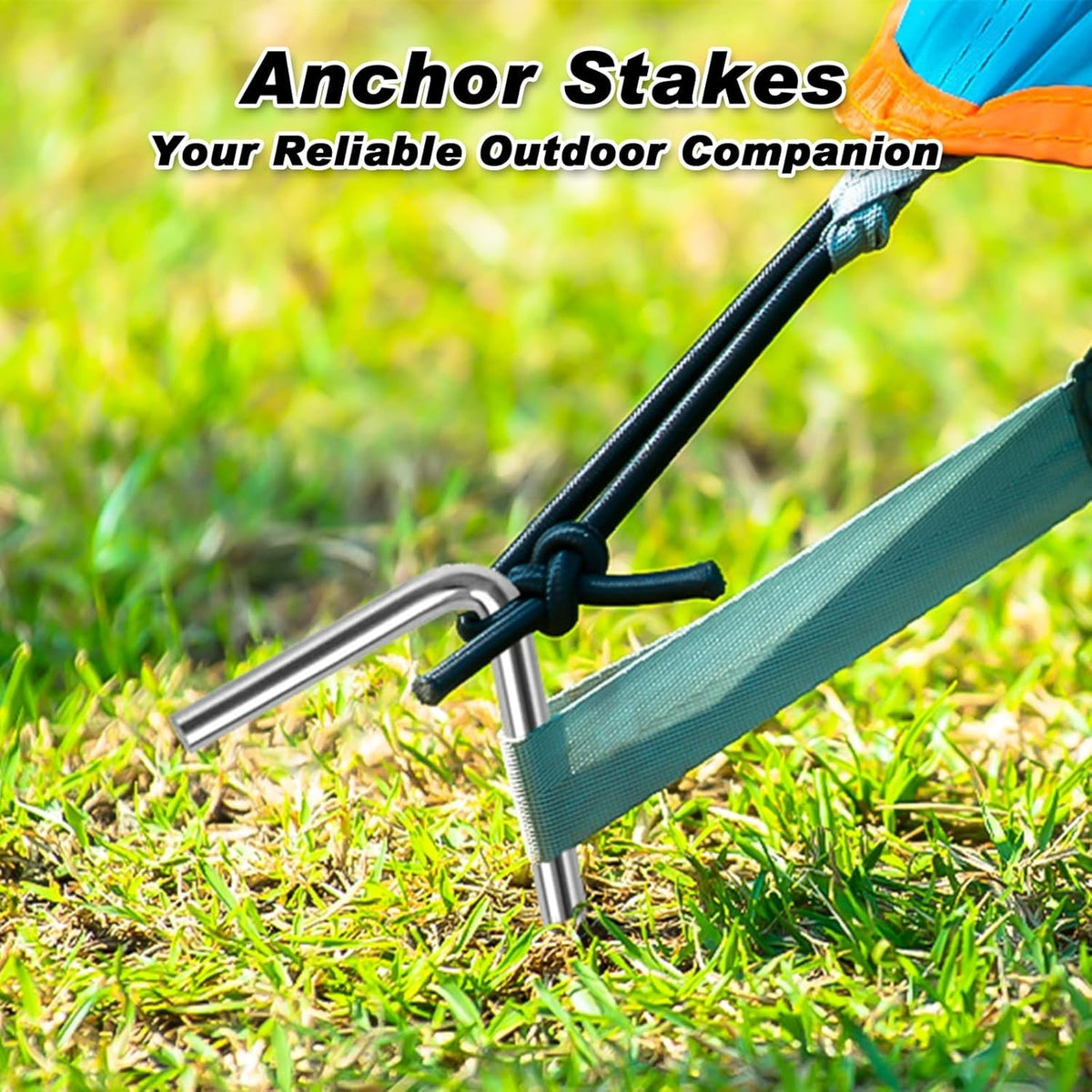 Heavy Duty Steel Tent Pegs Set for Camping and Outdoor Tarp Anchors - 18 Pieces