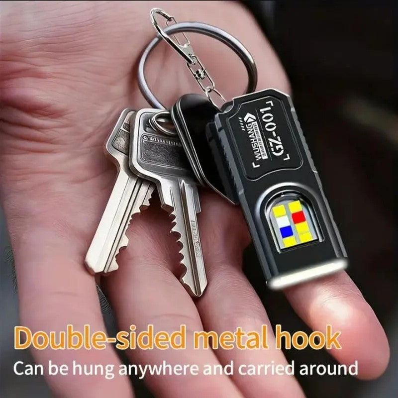 Mini LED Keychain Flashlight USB Rechargeable Waterproof Emergency Torch
