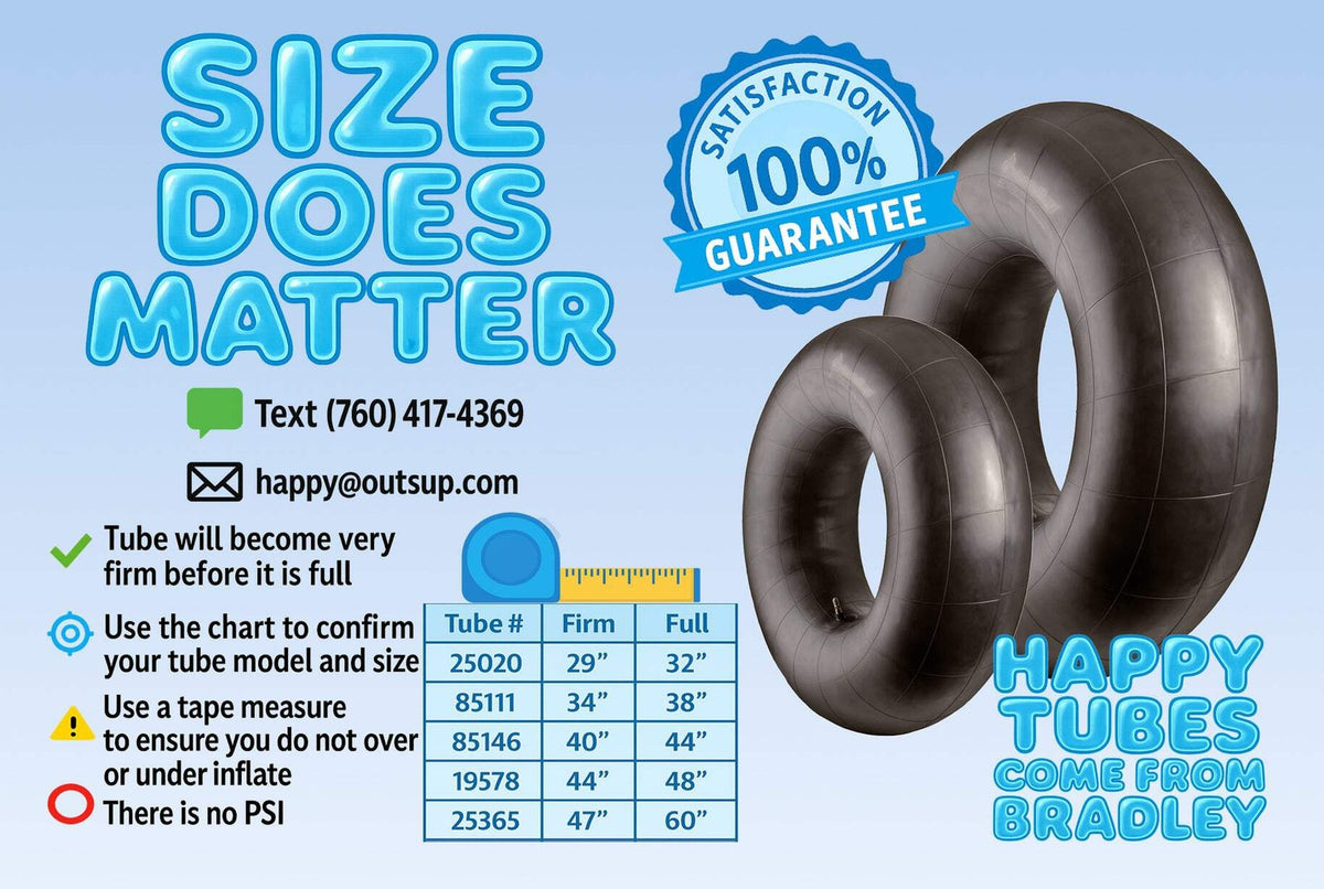 Heavy Duty Rubber Inner Tubes for Snow Sledding and Water Fun - Multiple Sizes