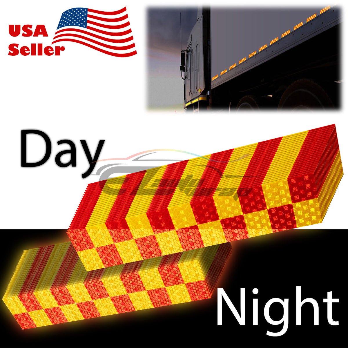 Reflective Safety Tape Stripe 12 Inch DOT-C2 Conspicuity Warning Trailer