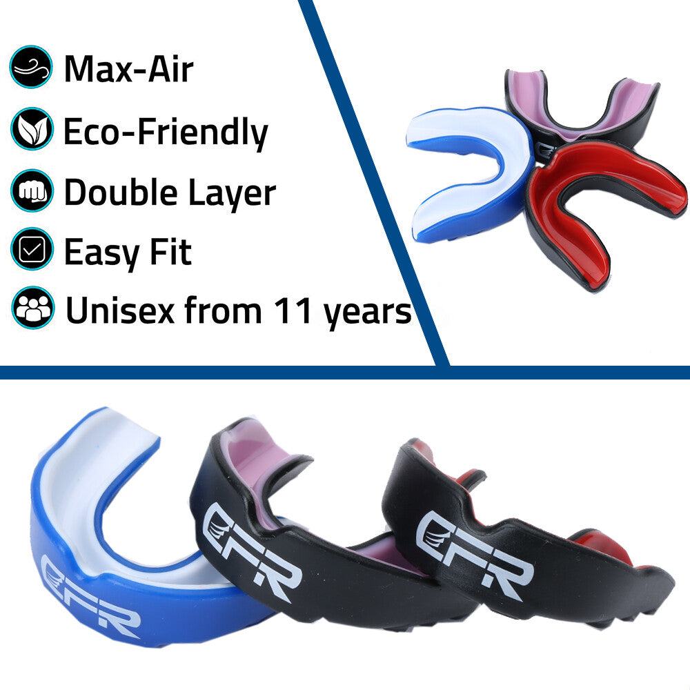 Sports Mouth Guard with Case for Teeth Grinding Boxing MMA - Custom Fit, Impact Protection