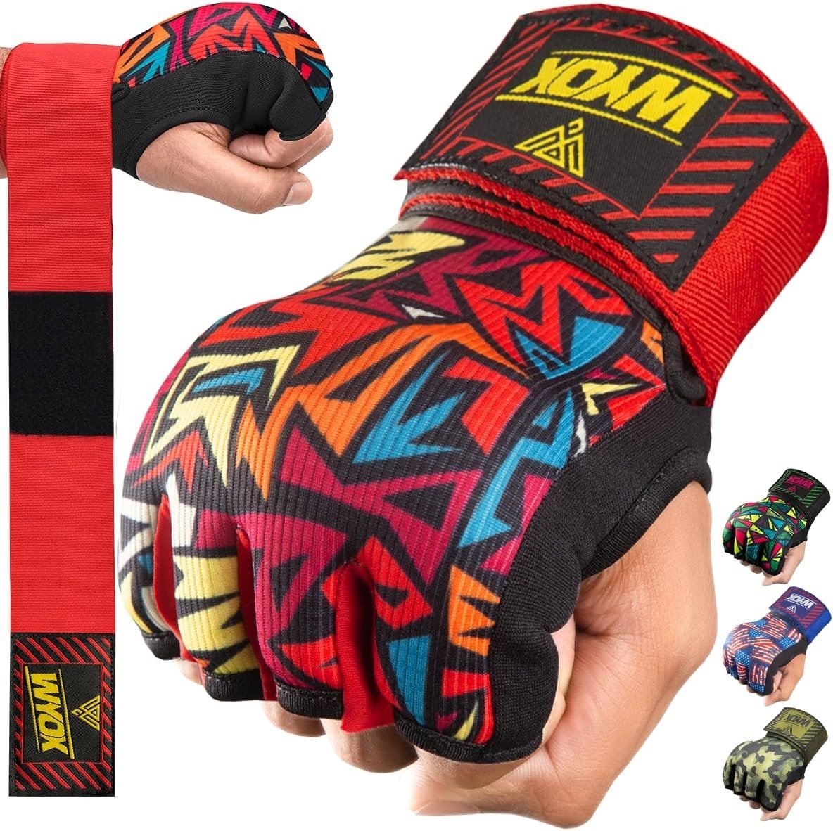 80cm Gel Boxing Hand Wraps Inner Gloves with Wrist Straps for Martial Arts