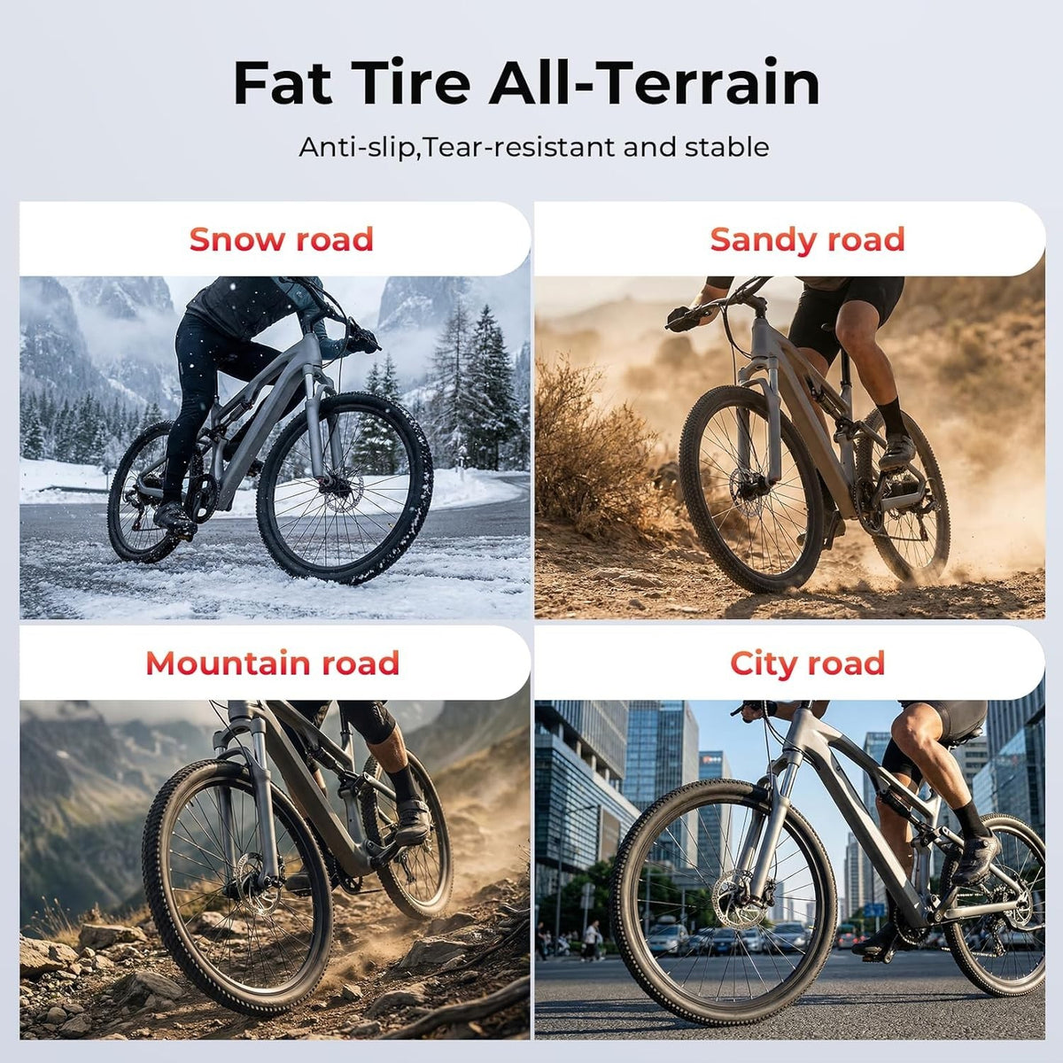 26x1.95 Folding Mountain Bike Tires Off-Road Replacement - JUCEO