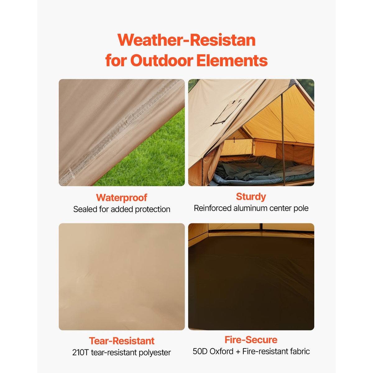 Lightweight 2-Person Camping Tent with Stove Jack and Ground Mat