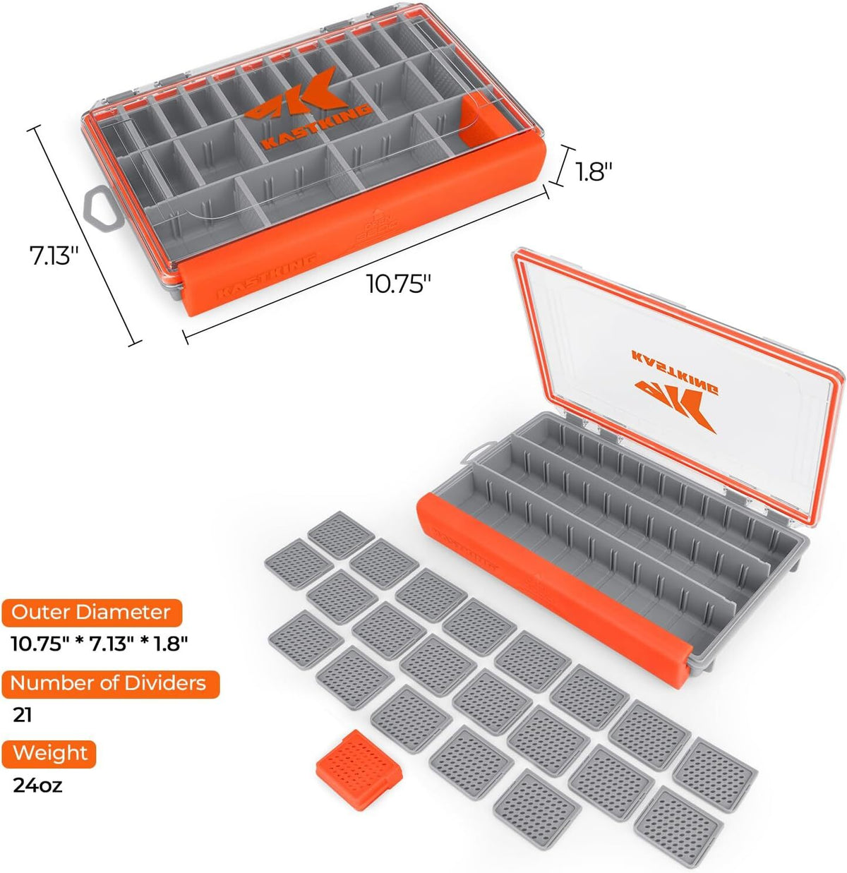 Waterproof Tackle Box with Adjustable Dividers for Fishing Gear Storage