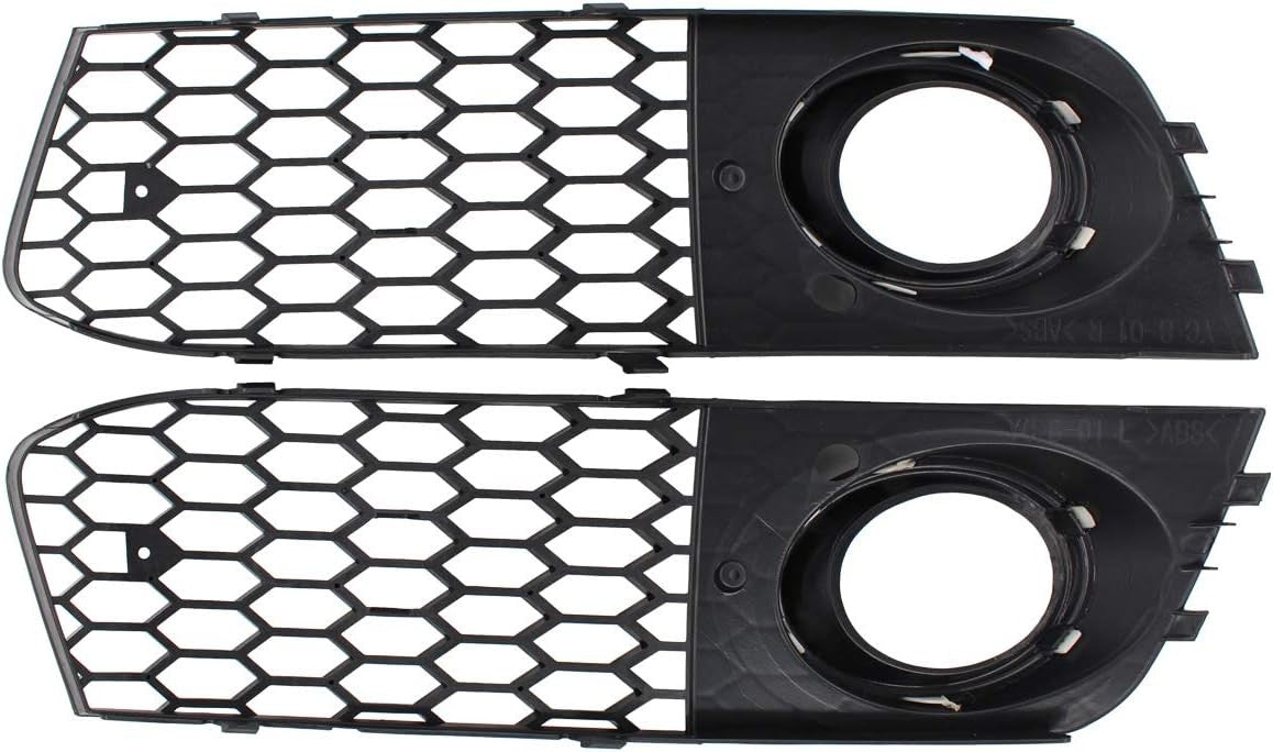 Front Bumper Fog Light Mesh Grill for Audi A4 B8 2008-2012 - Glossy Black