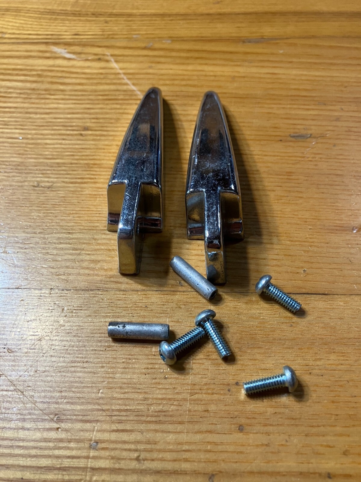 Vintage Car Grill Hinge Set for 1969 Models - Chrome Replacement Hardware