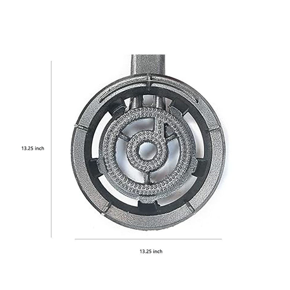 Heavy Duty Cast Iron Propane Single Burner Grill 28,000 BTU Auto Ignition 6ft Hose