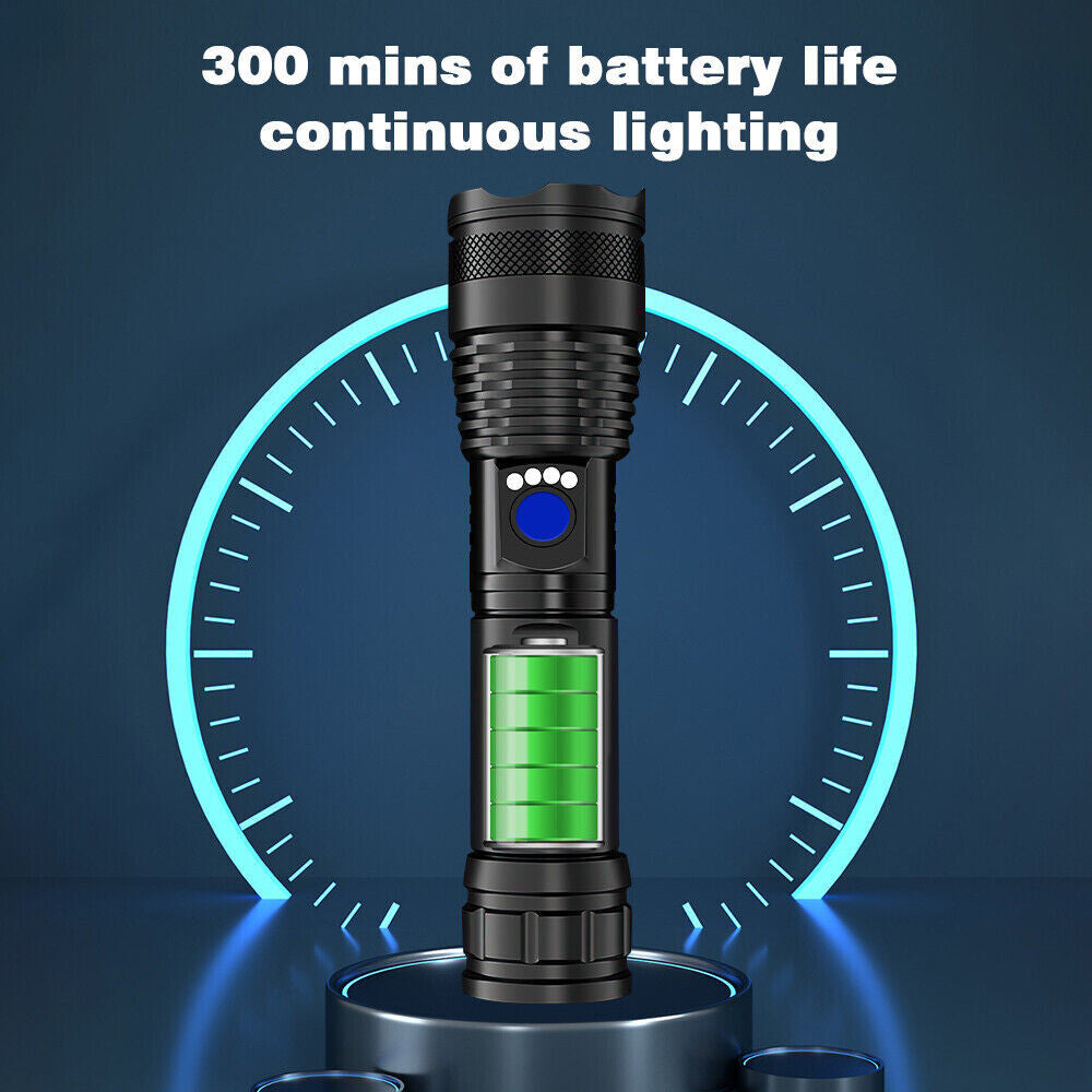 Rechargeable LED Tactical Flashlight 500m Waterproof Handheld Torch