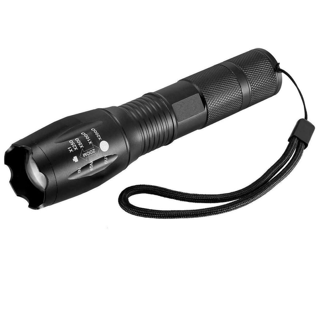 High-Power Tactical LED Flashlight 2000 Lumens Rechargeable & Battery Included