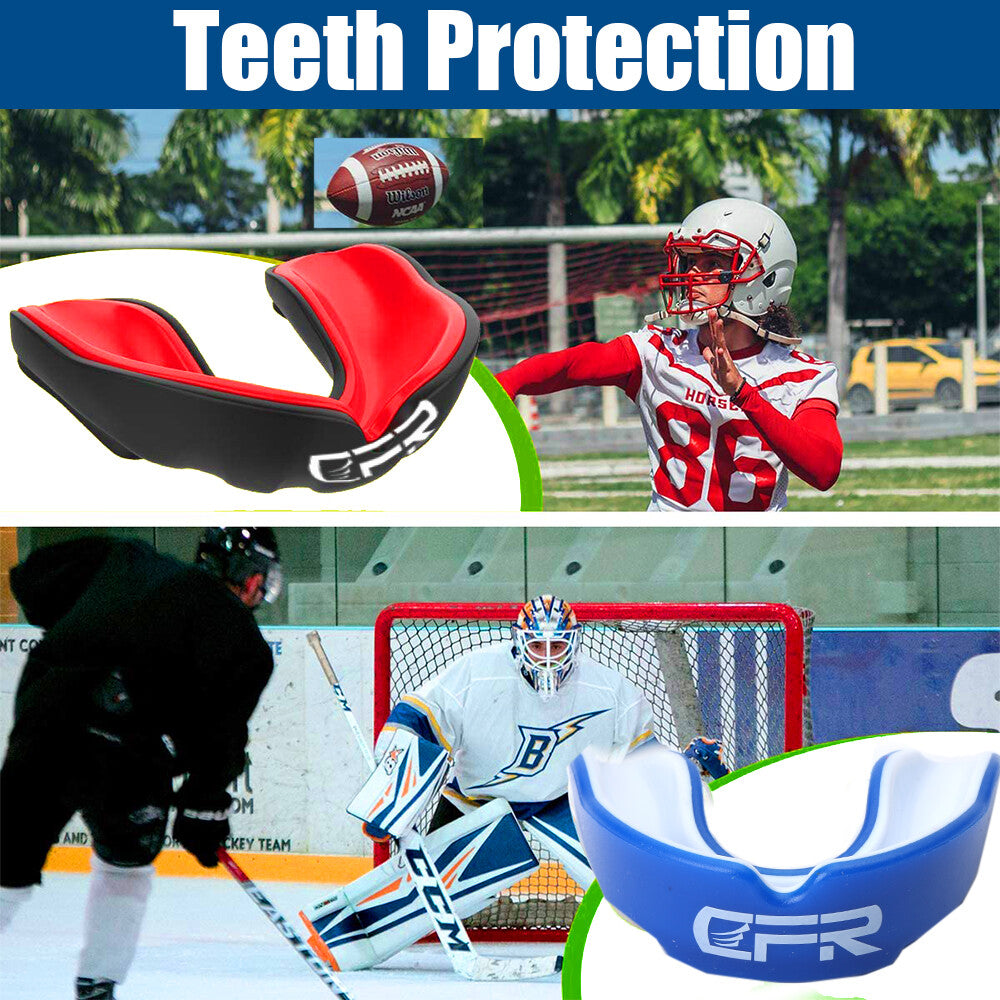 Sports Mouth Guard with Case for Teeth Grinding Boxing MMA - Custom Fit, Impact Protection