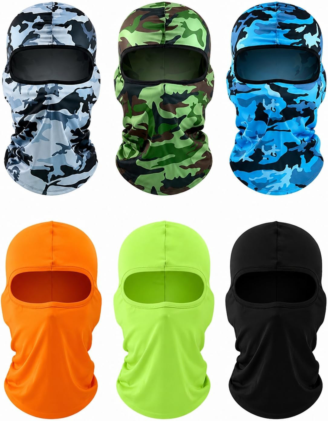 6 Pcs Ski Mask Cover Balaclava Full Face Mask UV Windproof Summer Face Cover