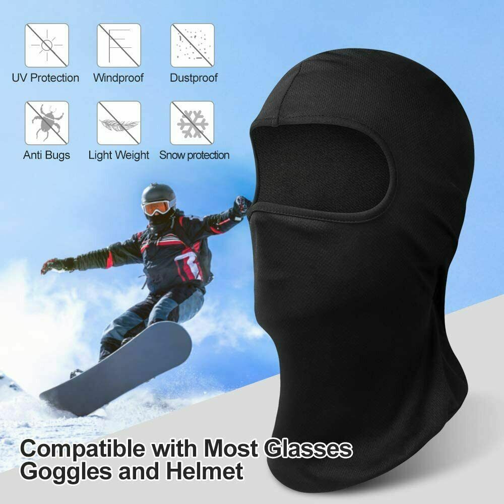 Men's Lightweight Balaclava Face Mask for Ski Motorcycle & Winter Sports - Black 3 Pack