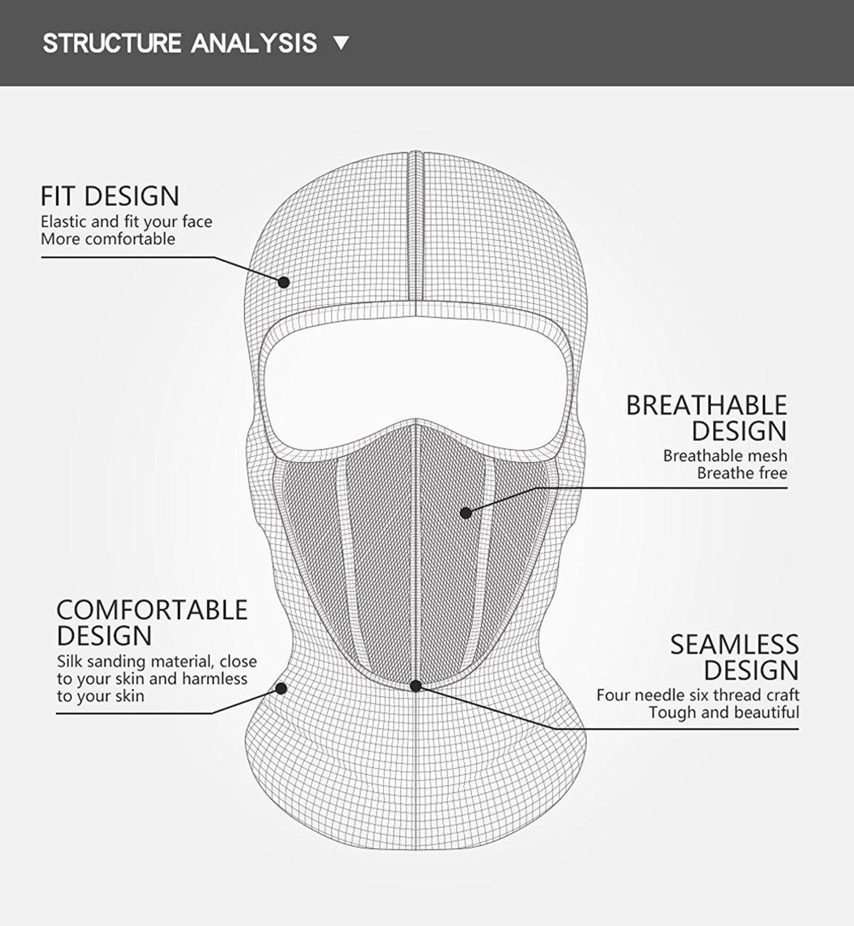 Winter Thermal Balaclava Face Mask Windproof Ski Motorcycle Cold Weather