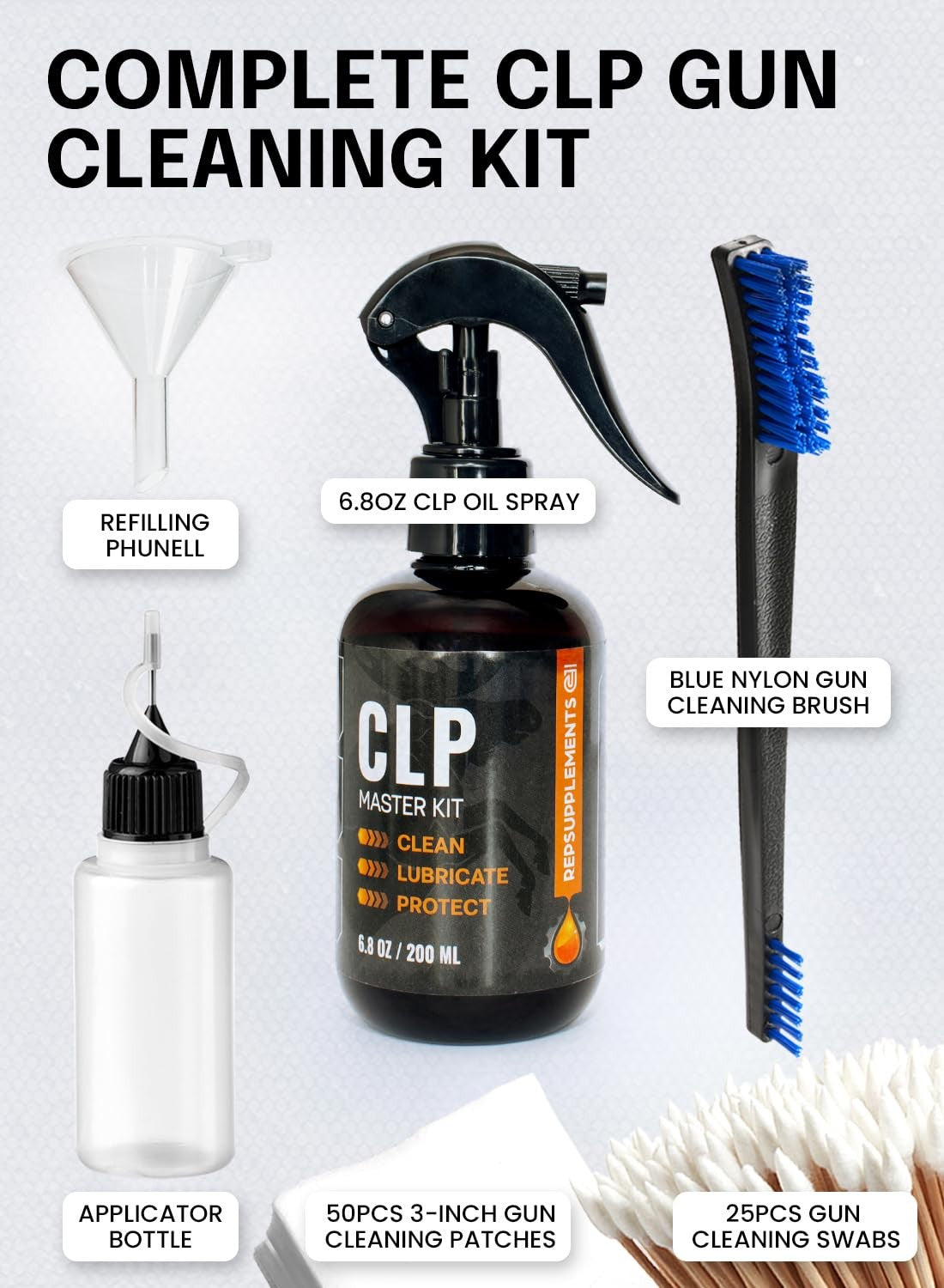 Gun Cleaning Oil Kit 3-in-1 Lubricates, Cleans & Protects - 6.8 Oz Spray