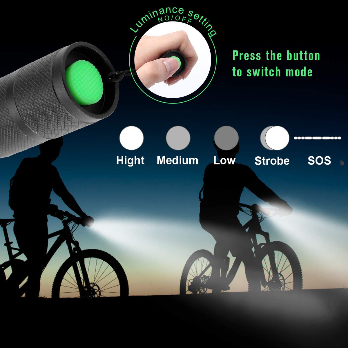 Super-Bright 90000LM LED Tactical Flashlight 2 Pack, 5 Modes, Zoomable