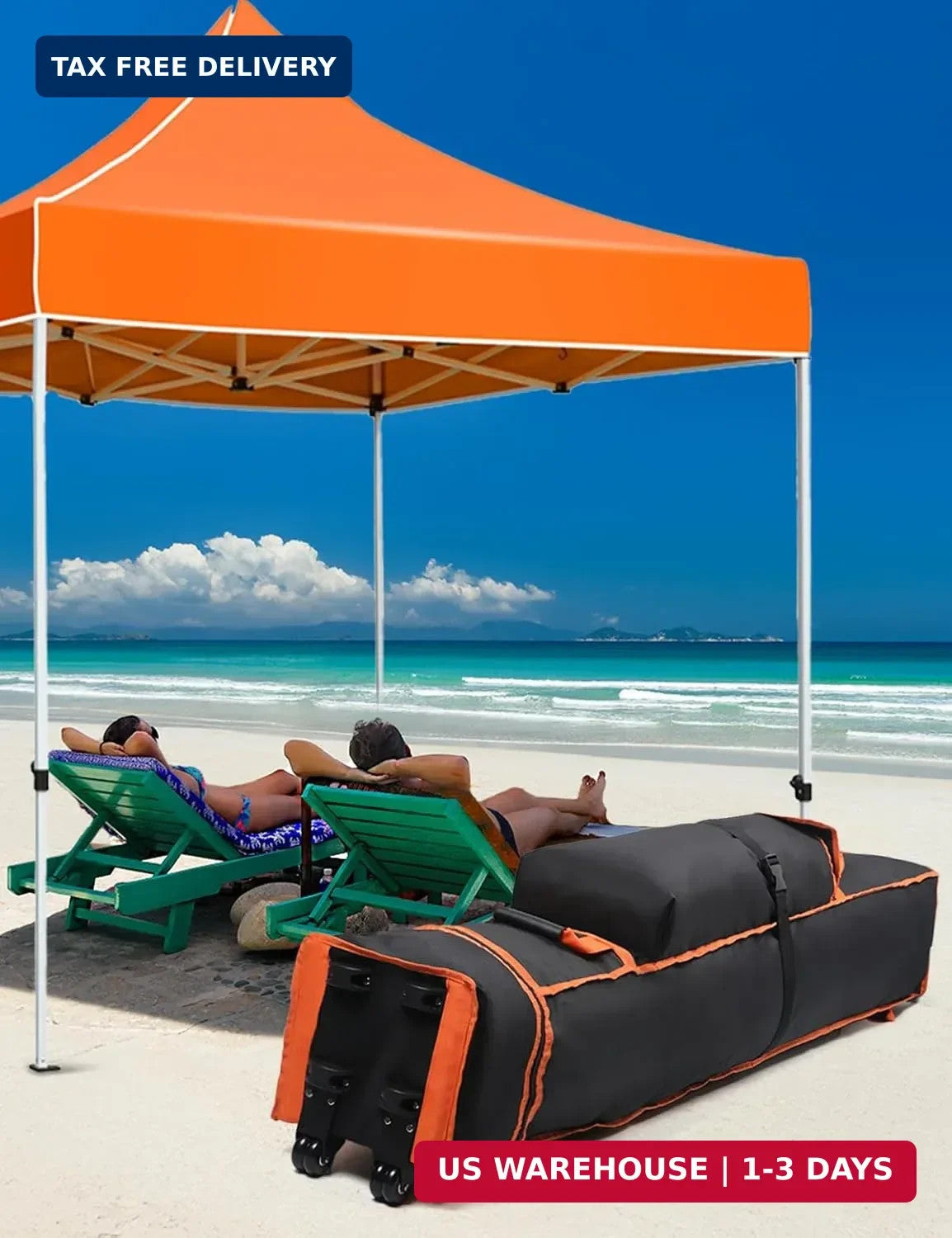 Large Heavy Duty Canopy Storage Bag with Wheels - Waterproof 63X10X10in