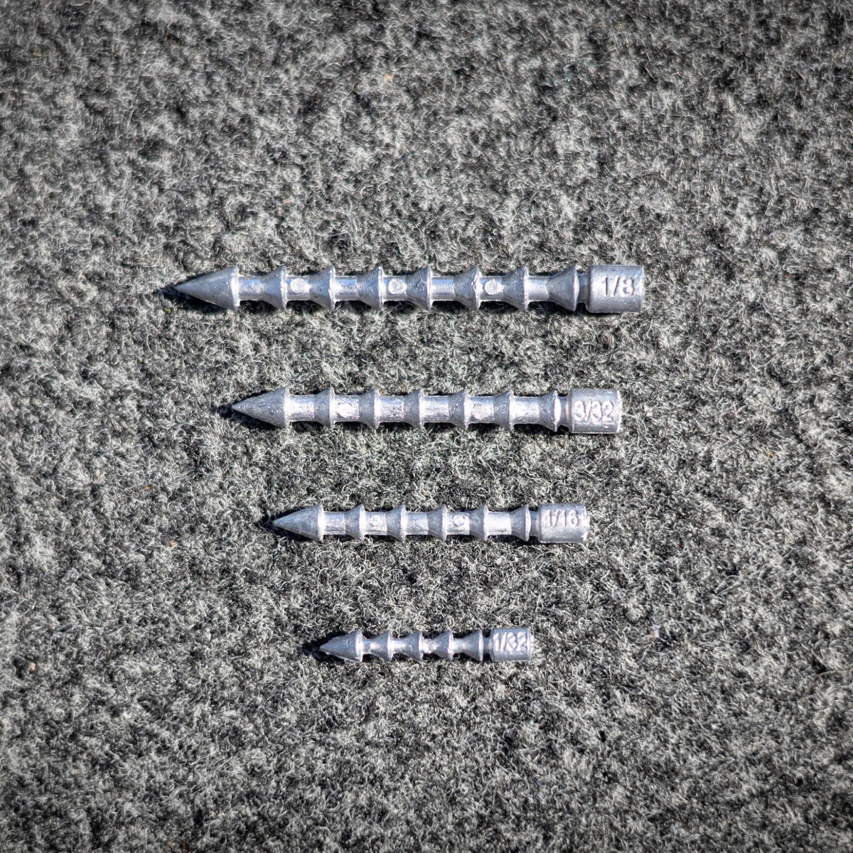 Fishing Nail Weights Set - Multiple Sizes for Soft Plastic Baits
