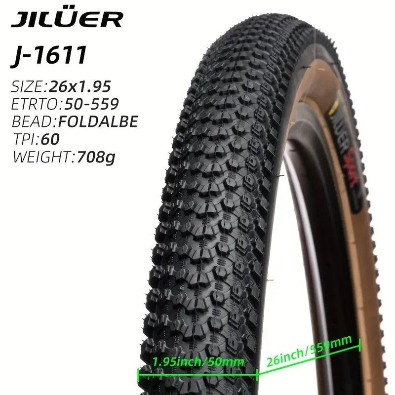 2 Pack Bicycle Tires - 26x1.95, 26x2.25, 27.5x2.10, 29x2.20 | Mountain Bike Tires