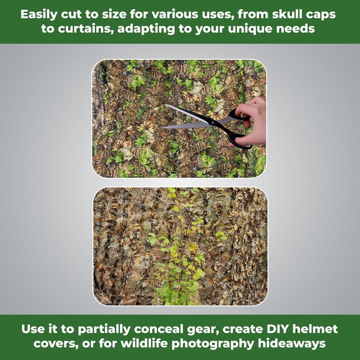 3D Leaf Camo Netting 5ft x 12ft Camouflage Mesh for Hunting & Outdoor