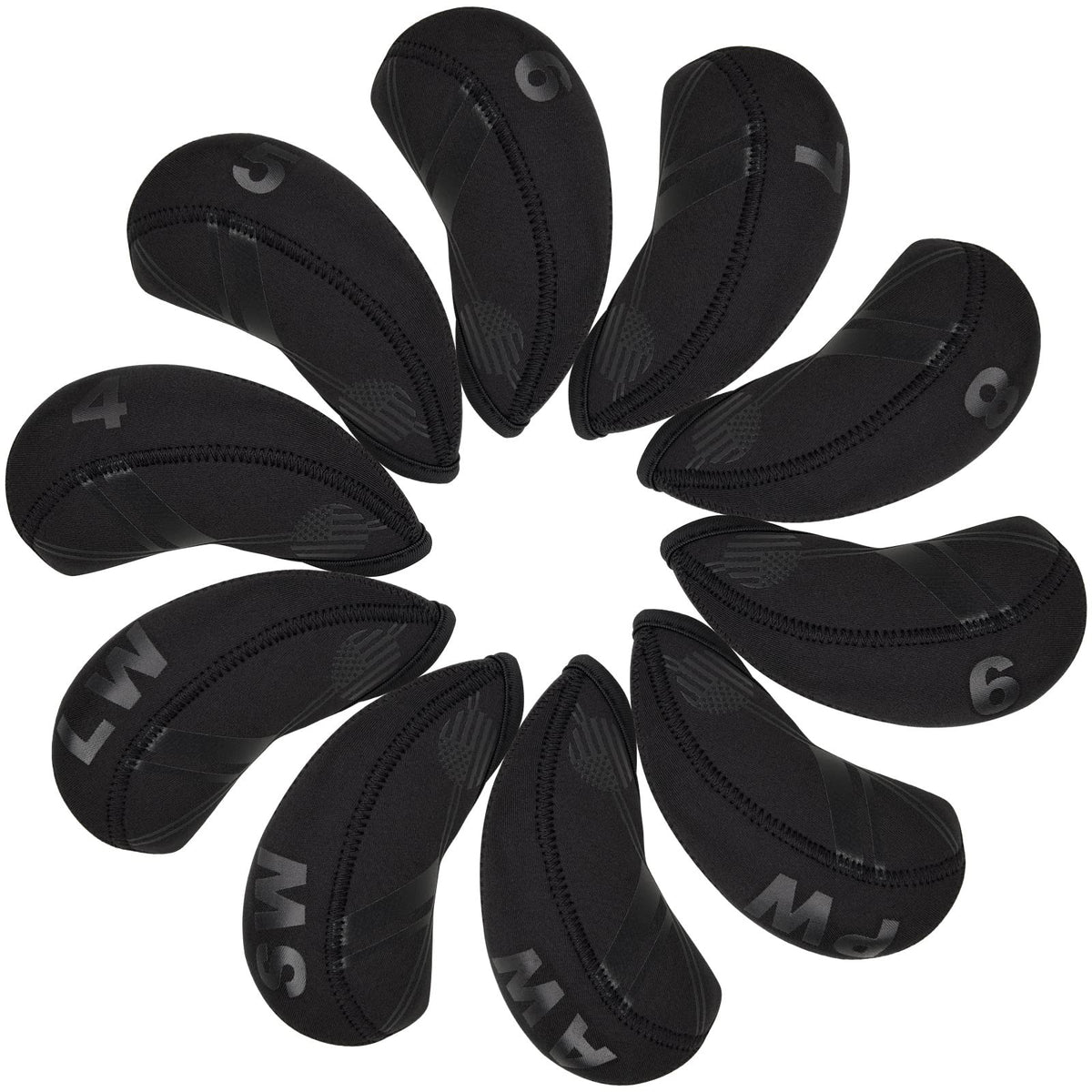 Golf Iron Head Covers Set 10Pcs Neoprene USA Flag Club Protector Multi Color
