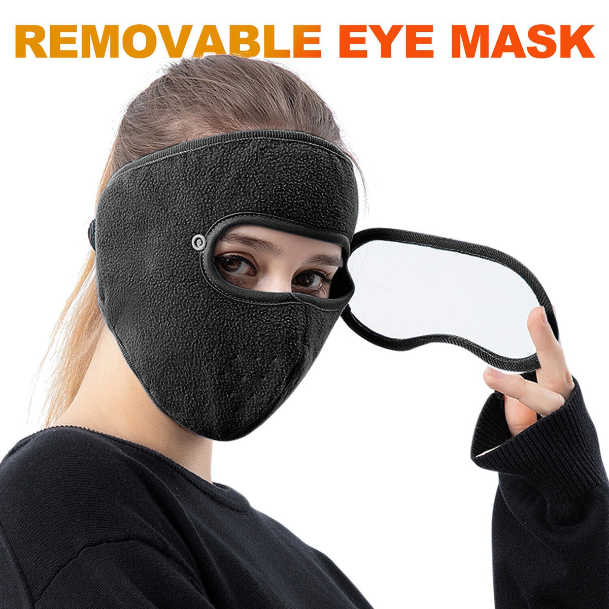 Windproof Warm Face Mask with Detachable Anti-Fog Goggles Unisex