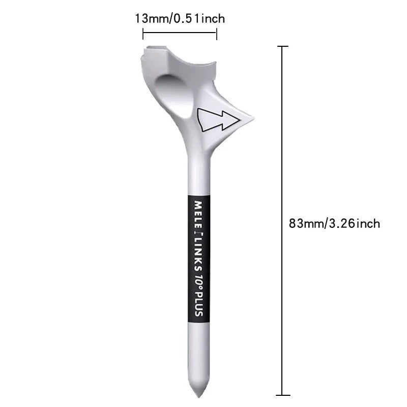 Golf Tees Set with 10° Angled Support Base for Improved Drive Performance - 10 Pack