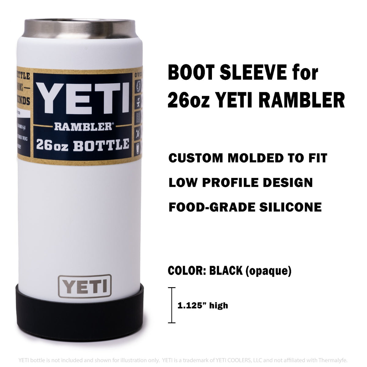 Heavy Duty Silicone Bottle Sleeve for Yeti Rambler 26oz & 36oz - Low Profile Shock & Insulation Protector