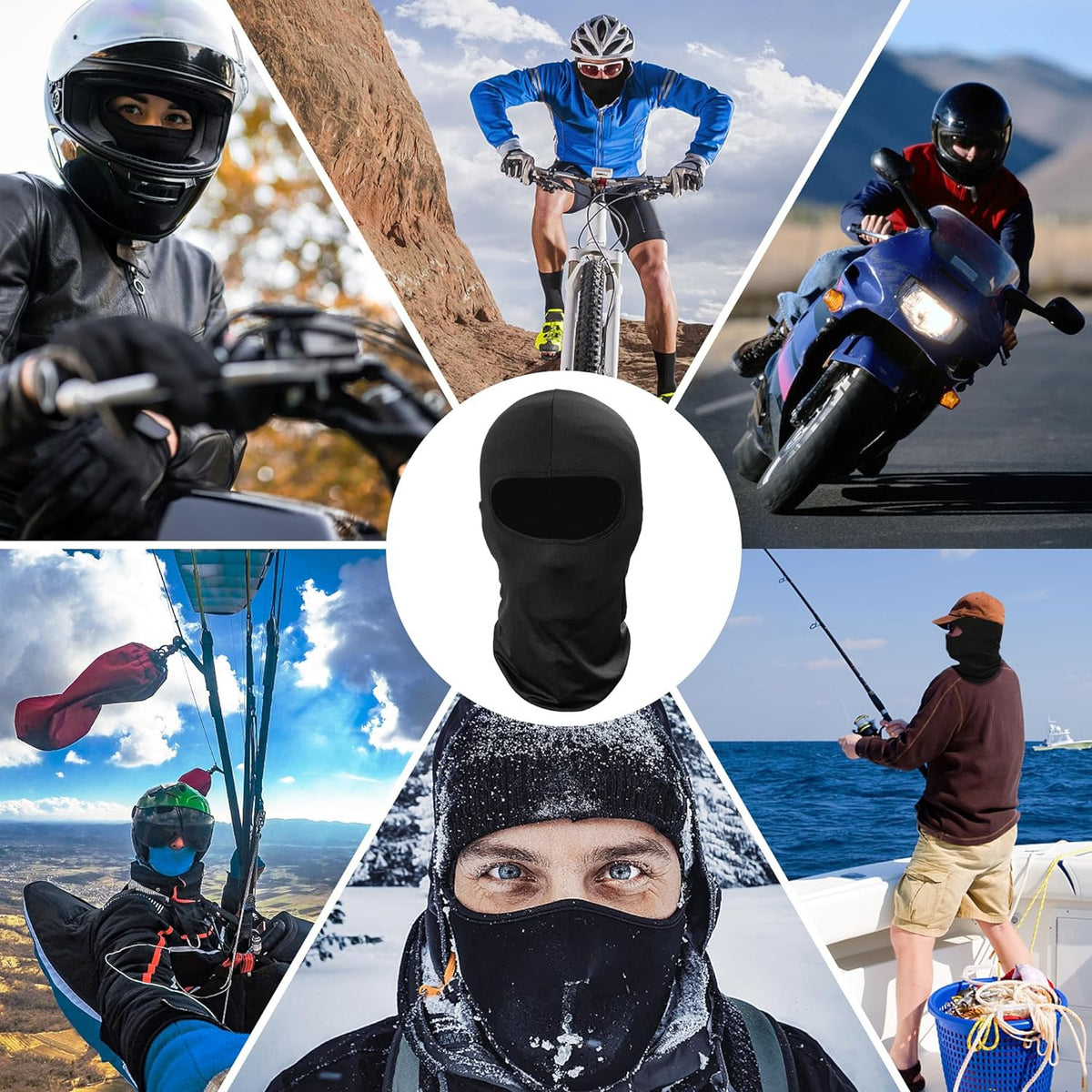 Motorcycle Balaclava Skull Face Mask for Cold Weather and UV Protection