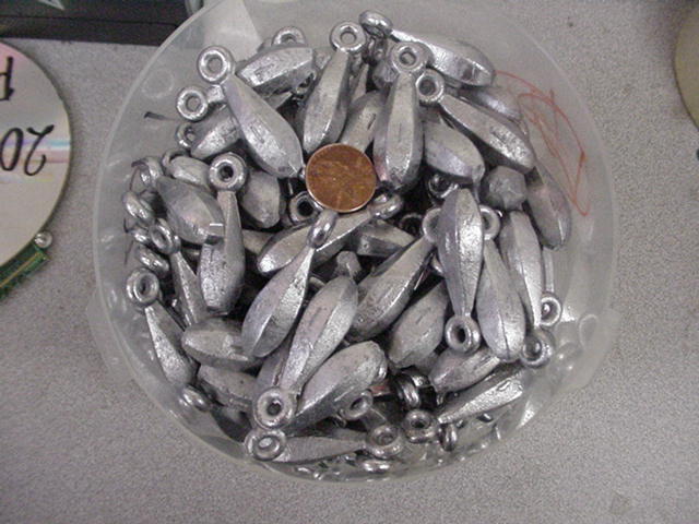 1 oz Lead Bank Sinkers for Fishing - Pack of 50 Catfishing Weights