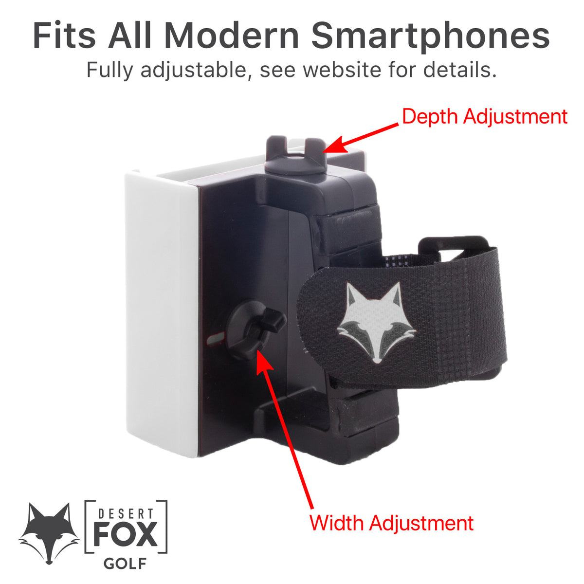 Adjustable Cell Phone Holder for Golf Carts - Phone Caddy with Secure Strap