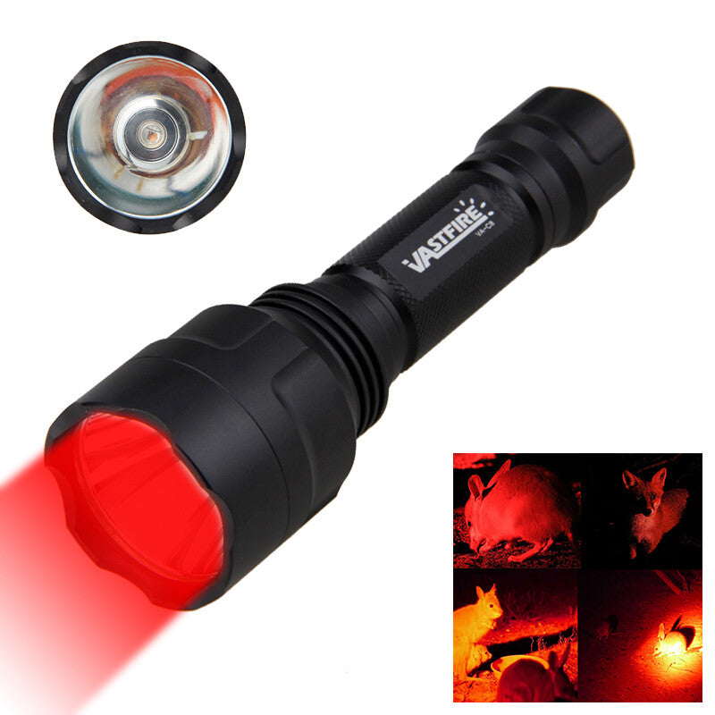 1500 Yards Red LED Hunting Flashlight Torch Coyote Hog Predator Light