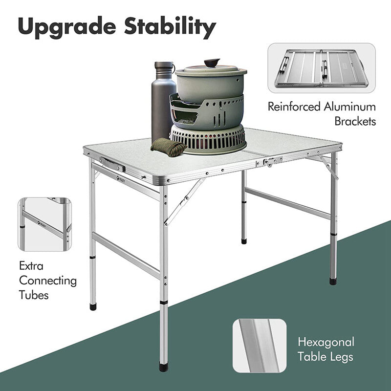 Portable Folding Camping Table with Adjustable Legs - Lightweight Outdoor Table
