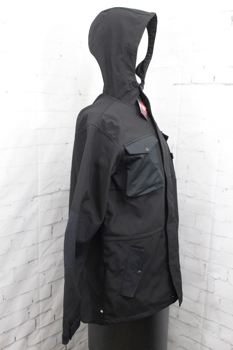 Men's Utility Softshell Jacket - Black, Waterproof & Breathable, Large