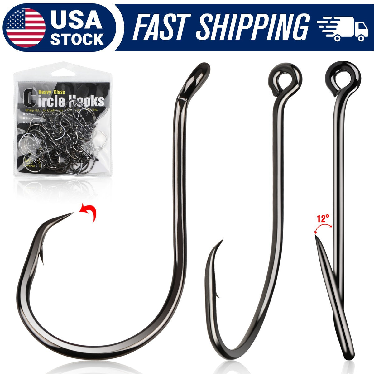 Saltwater & Freshwater Circle Fishing Hooks - 50-100PCS Octopus Hook Set