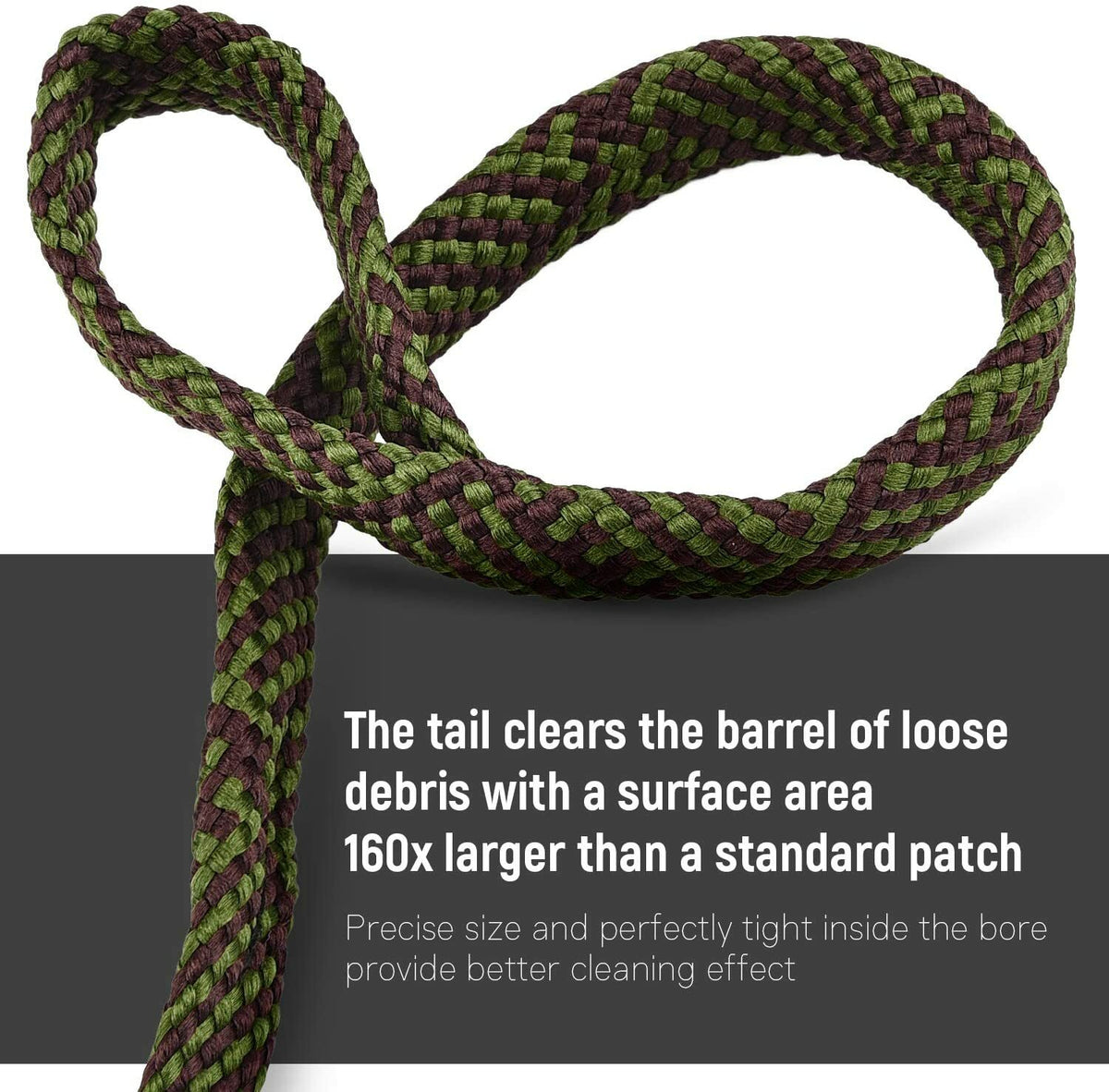 12 Gauge Shotgun Bore Rope Cleaner with Built-In Brushes - Reusable & Solvent Safe